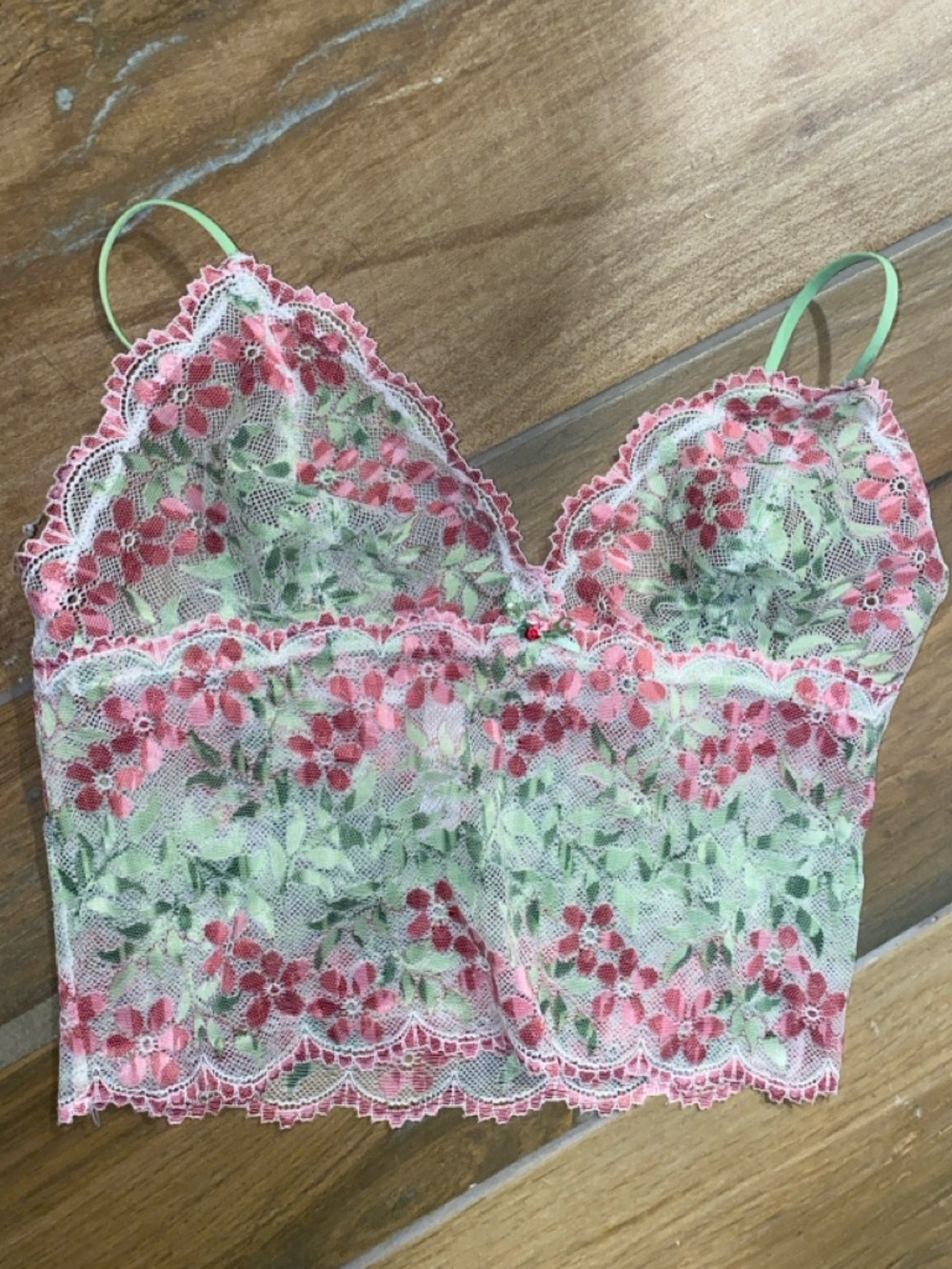 Victoria's Secret Pink Floral Lace Bralette Cami